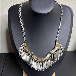 Stella & Dot Art Deco Rhinestone Necklace Beaded Twilight Fringe Dangle